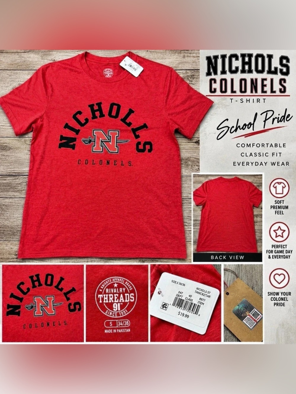 Nichols College Colonels Rivalry Threads T-Shirt – XL – NWT
